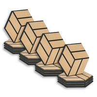 AKUSTIKPANEEL Hexagon Natur 16 Stück - Naturfarben, Holz (30/26/2cm) - Homestyle4u