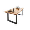 ESSTISCH Baumkante massiv Wildeiche schwarz SESSA 80 cm - Beige/Schwarz, Holz/Metall (80/80/77cm) - SAM