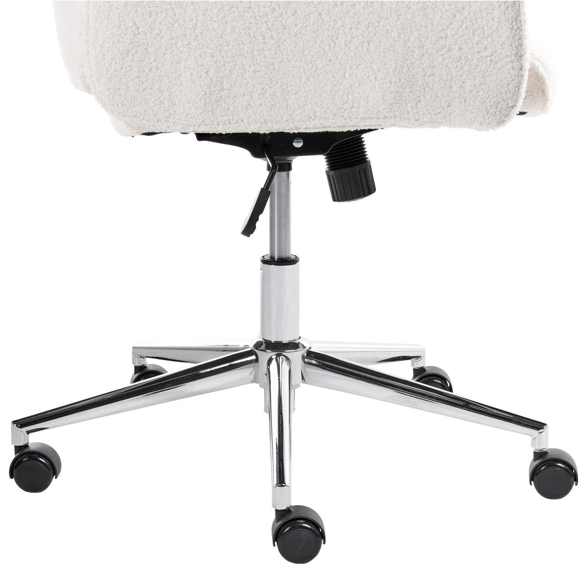 BÜROSTUHL Cremeweiß Pilot - Silberfarben/Weiß, Textil (72/117/72cm) - Beliani