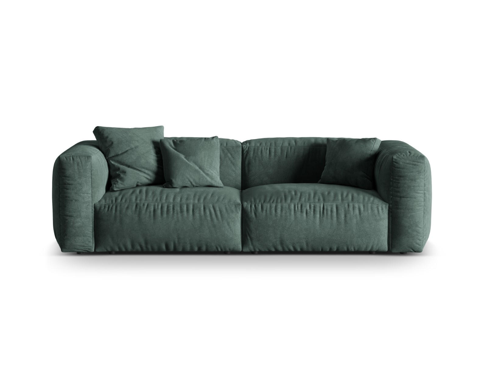SOFA modular Martina aus Samt petrol 3 Sitzplätze - Salbeigrün, Textil (240/75/106cm) - Micadoni