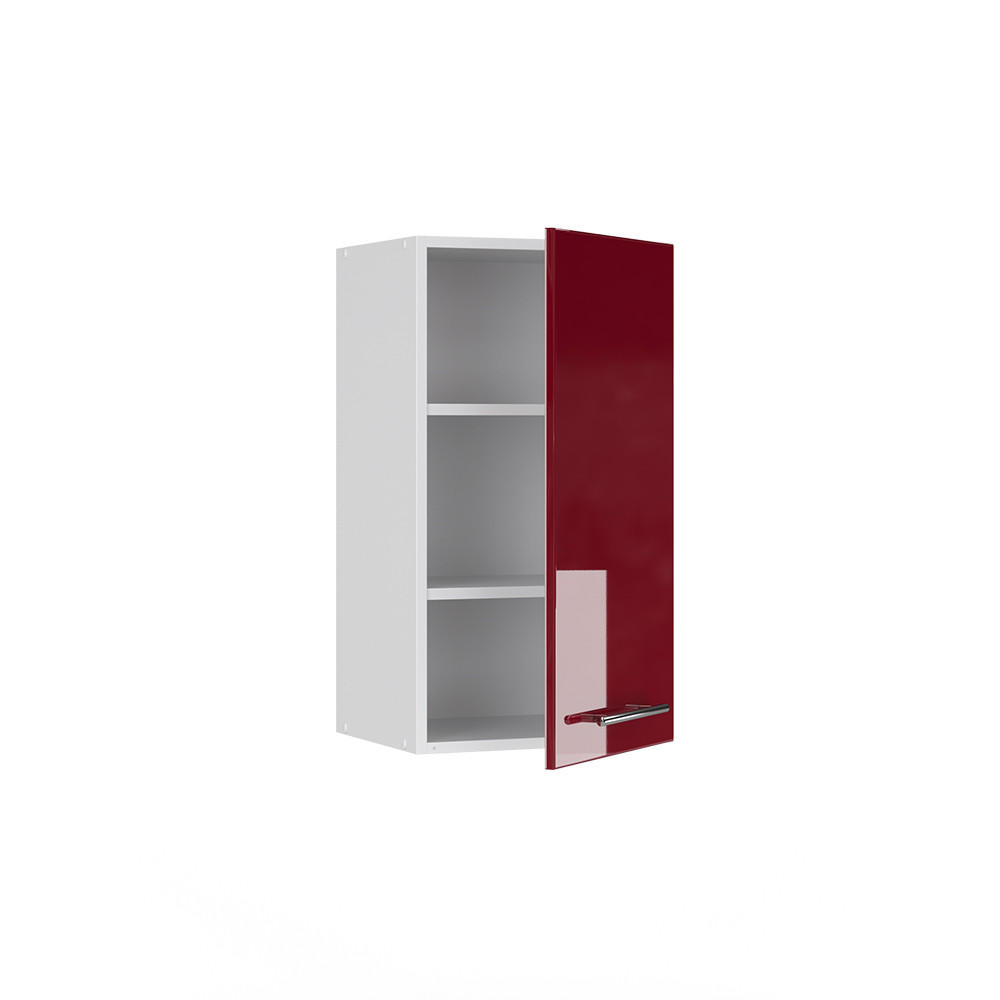 BADSCHRANK Fame-Line Bordeaux Hochglanz 40 x 72 cm - Bordeaux/Weiß, Holzwerkstoff (40/72/34.1cm) - Vicco