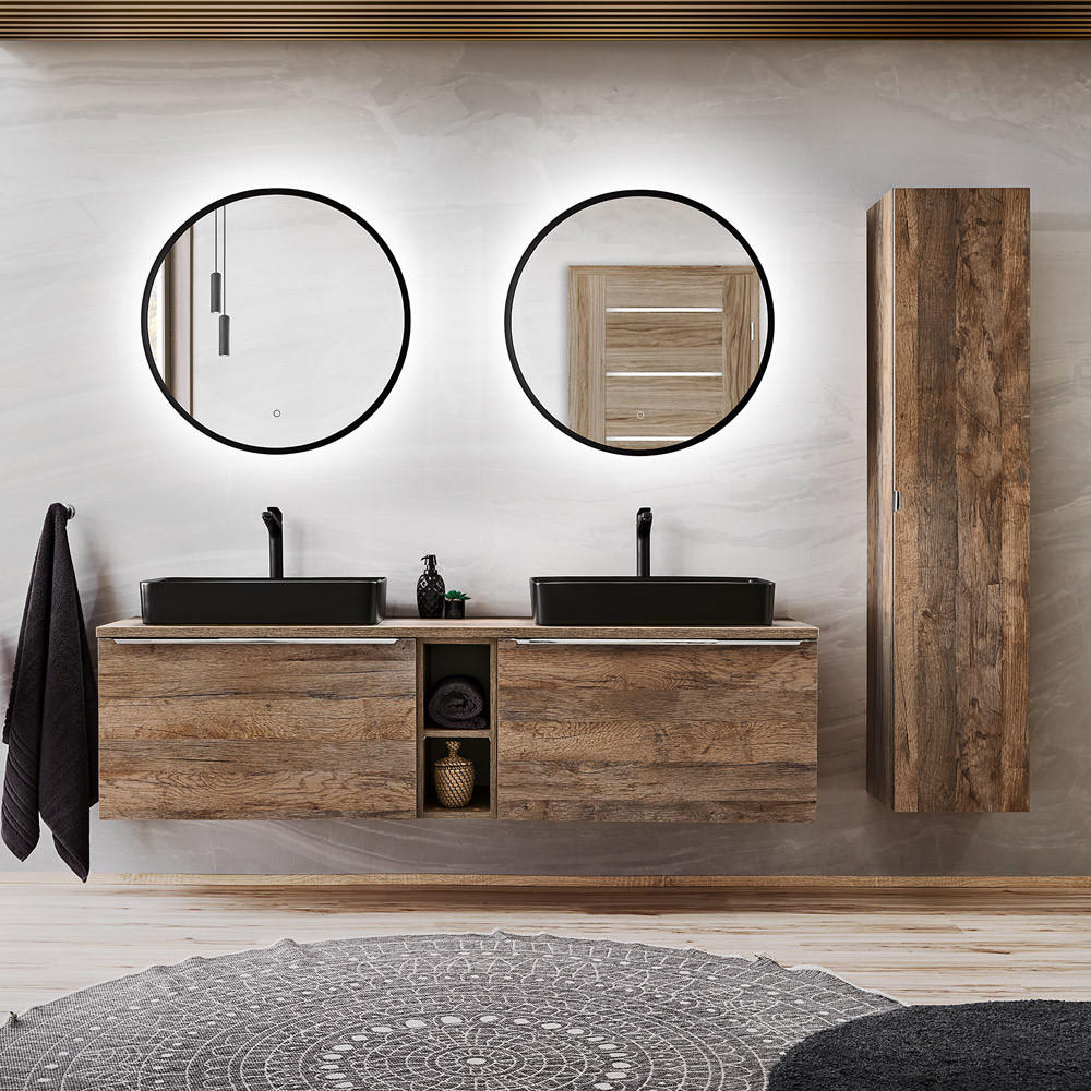 Lomado Badmöbel-Set Braun 225x200x46 cm