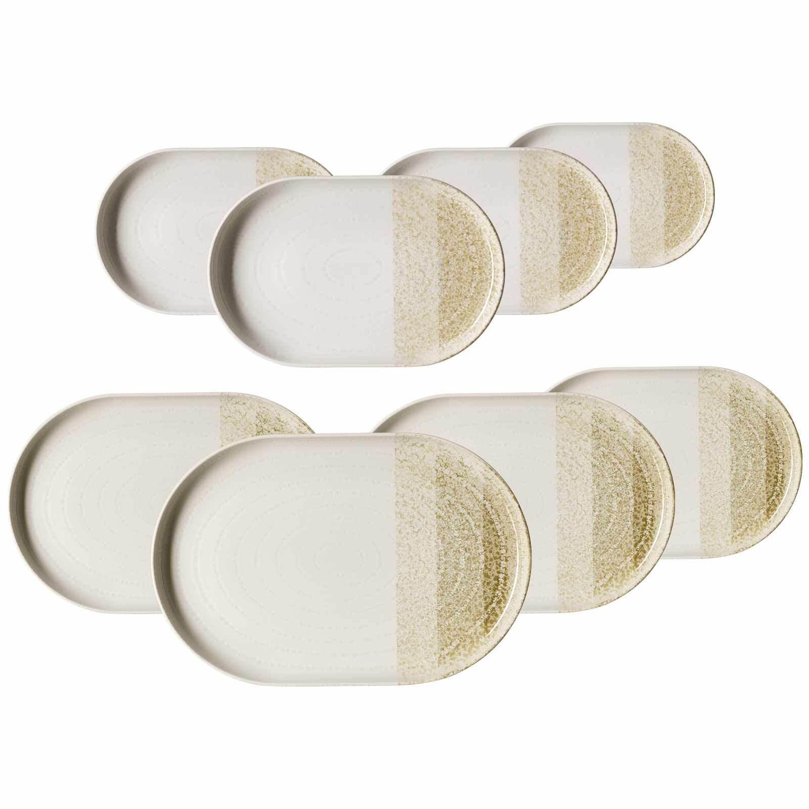SERVIERPLATTEN Trio Creme 8er Set - Creme, Keramik (2/2/2cm) - Ritzenhoff Breker
