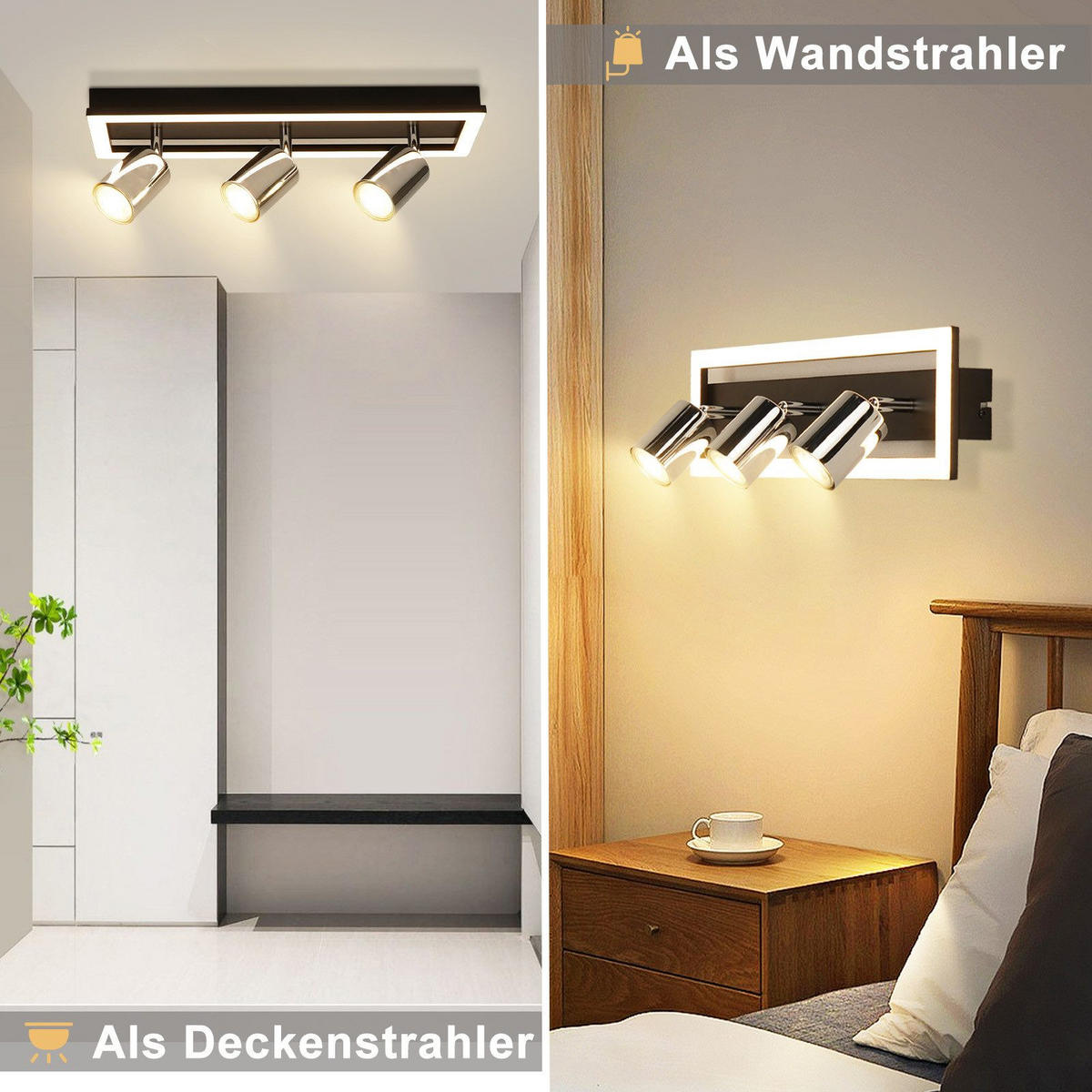 DECKENLEUCHTE Dixon 42/13/15.5cm - Schwarz, Metall (42/13/15.5cm) - Nettlife