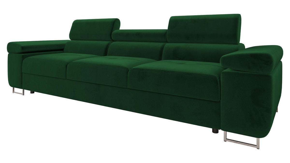 SOFA Torezio 3 - Grün, Holz/Textil (263/90/102cm) - MIRJAN24