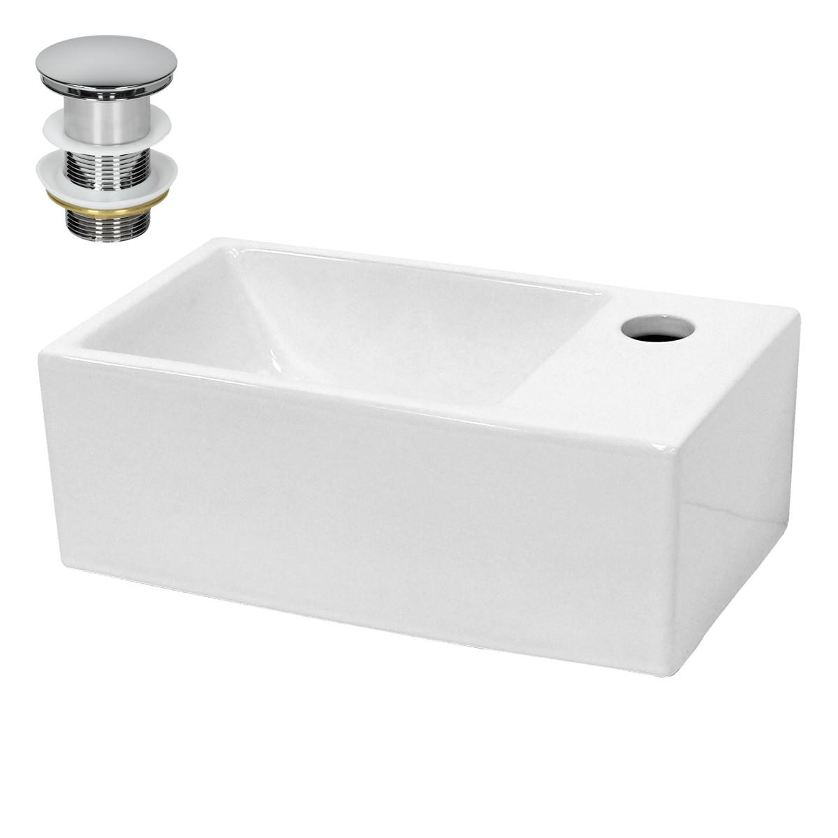 WASCHBECKEN - Weiß, Keramik (20.5/12.5/35cm) - LuxeBath