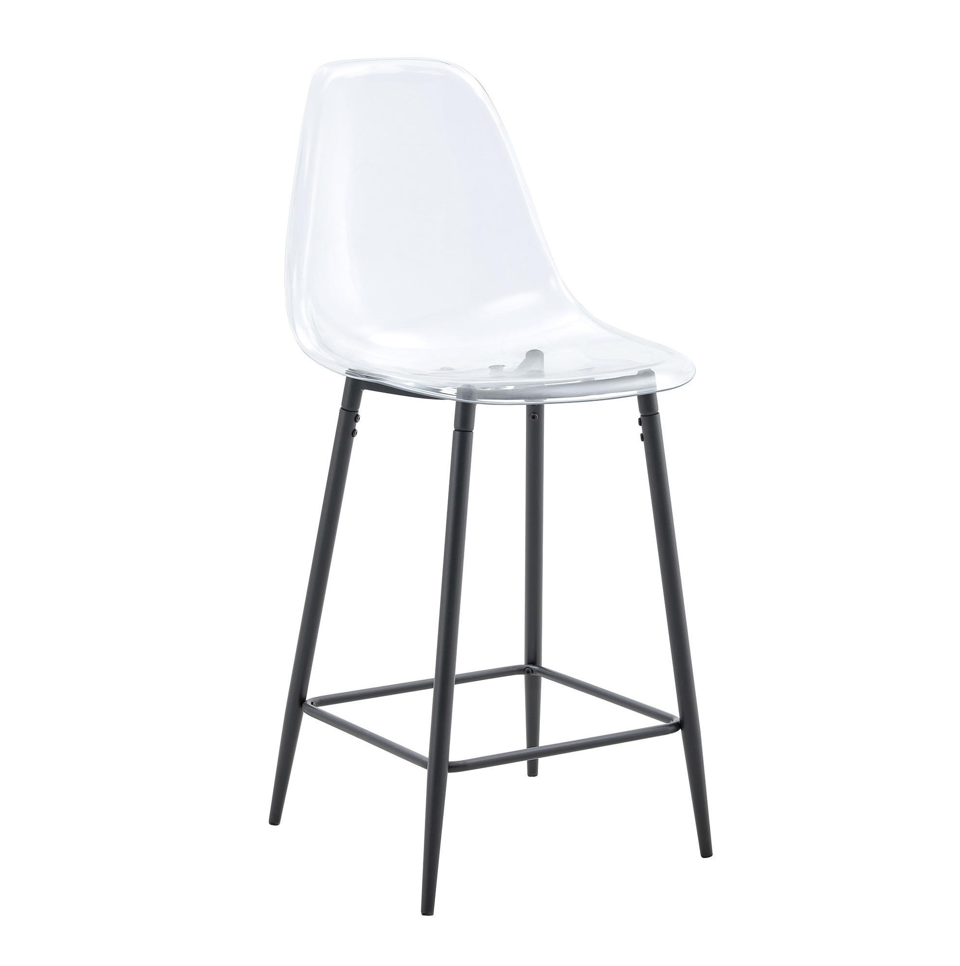 BARHOCKER 68,5/48/47 cm Schwarz mit transparentem Kunststoffsitz - Schwarz, Kunststoff (45/102/51cm) - MIVRAY