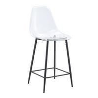 BARHOCKER 68,5/48/47 cm Schwarz mit transparentem Kunststoffsitz - Schwarz, Kunststoff (45/102/51cm) - MIVRAY