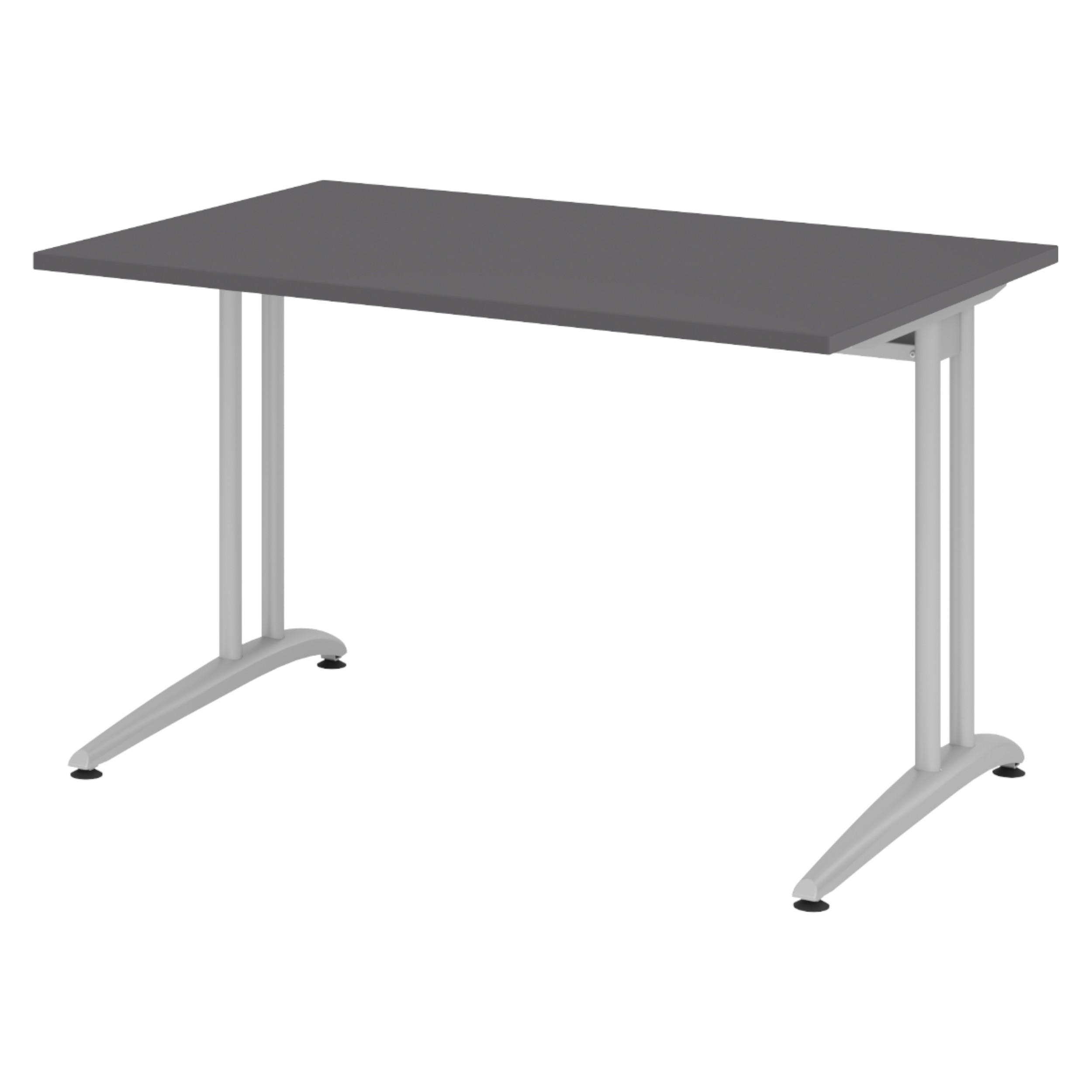 SCHREIBTISCH Serie-B 80/160/72 cm in Graphitfarben - Graphitfarben, Holzwerkstoff (80/160/72cm) - bümö