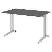 SCHREIBTISCH Serie-B 80/160/72 cm in Graphitfarben - Graphitfarben, Holzwerkstoff (80/160/72cm) - bümö
