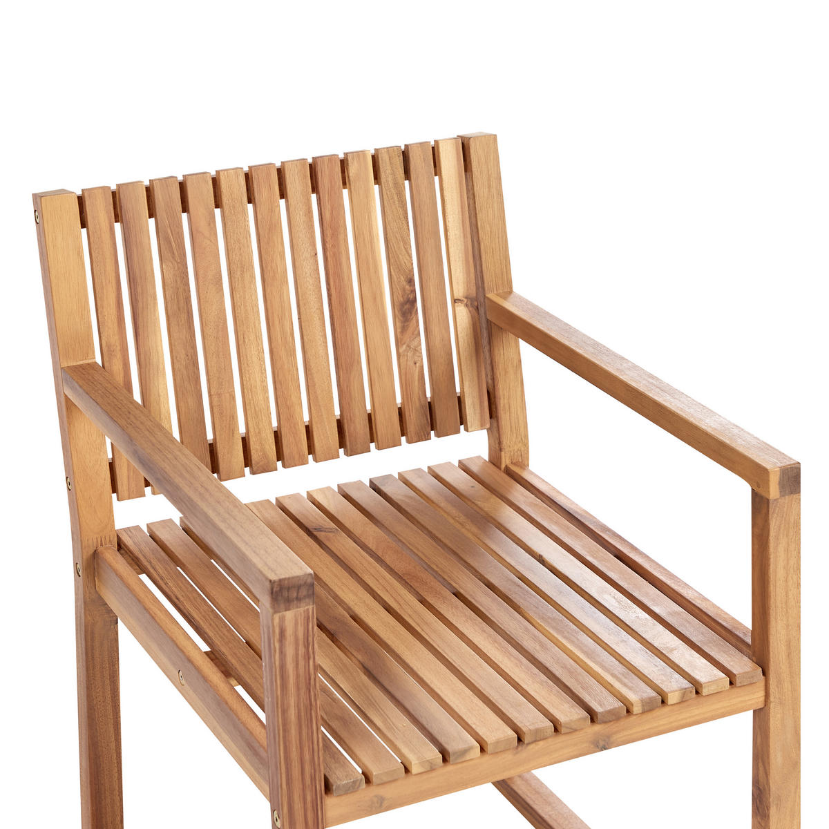 GARTENSTUHL 8er Set Cremeweiß Sassari II - Hellbraun/Weiß, Holz (54/80/59cm) - Beliani