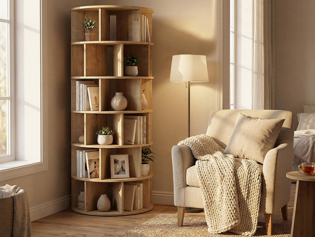 BÜCHERREGAL - 80 cm x 40 cm - holz - naturfarben hell Lareya - Naturfarben, Holz (80/180/40cm) - Vente-Unique