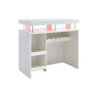 LED Hausbar - Hochglanz - MDF - Weiß - FABIO - Weiß, Holz (120/110/60cm) - Vente-Unique