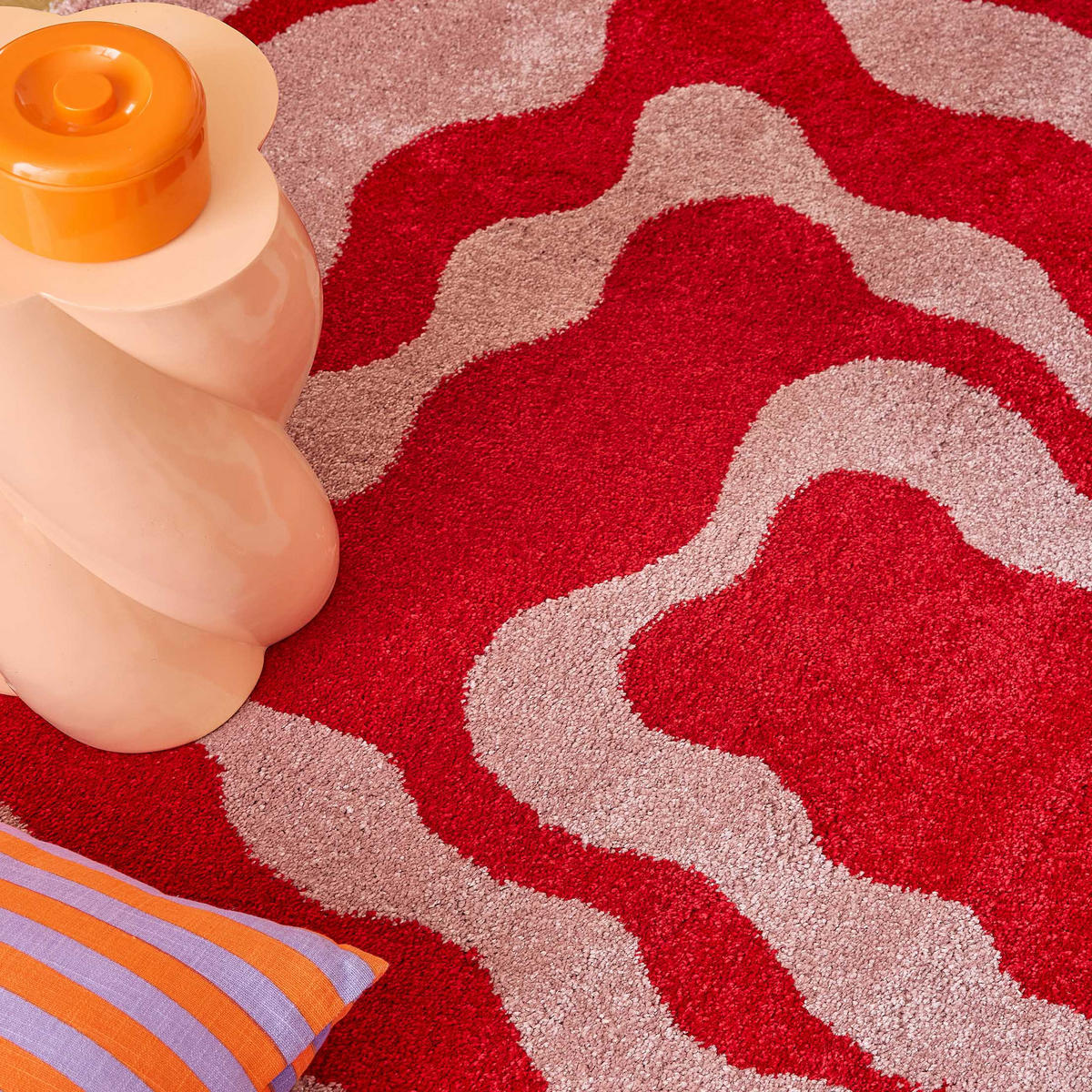 TEPPICH vintage rot Groovy 120x160 cm - Rot, Textil (120/160cm) - Nazar Rugs