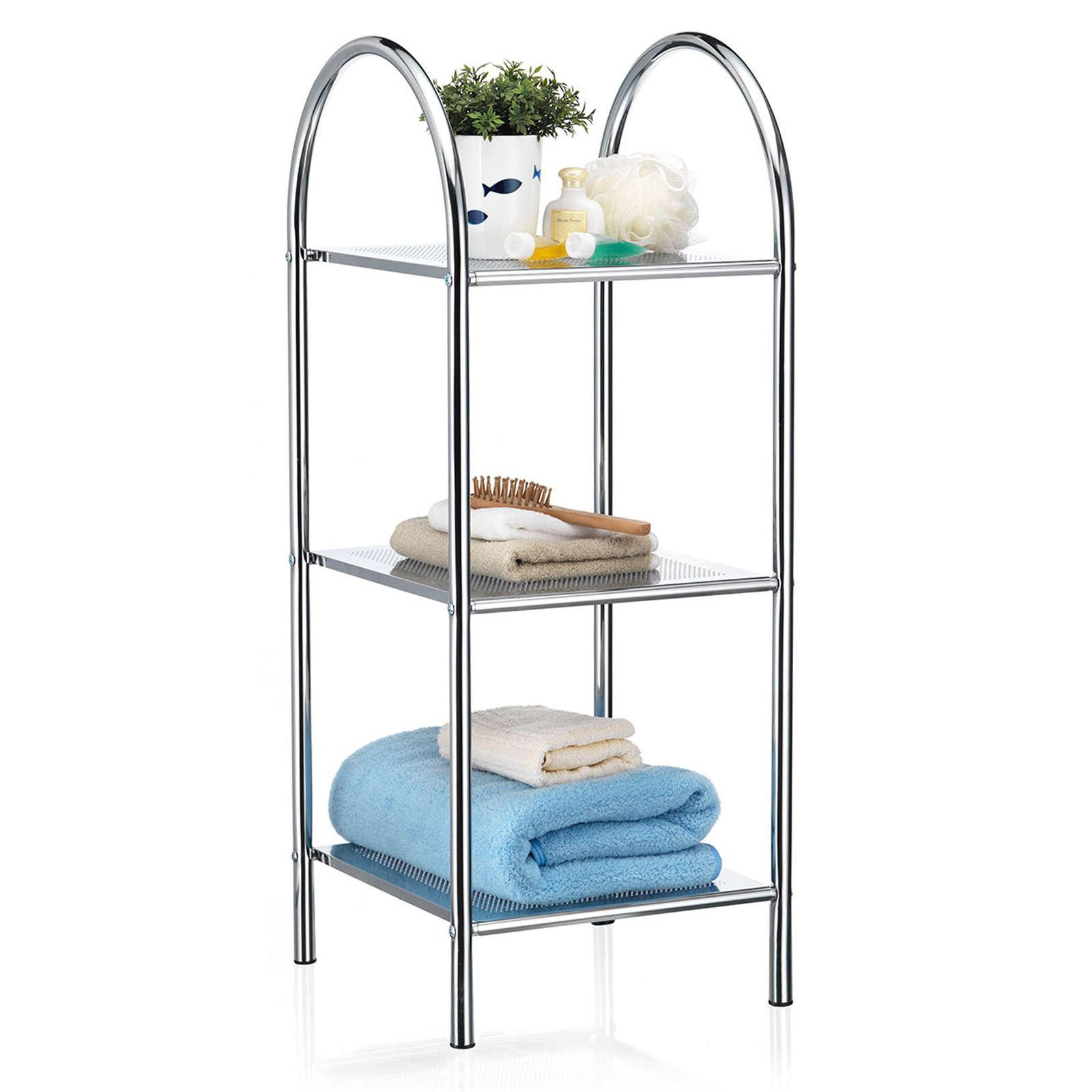 BADREGAL PLAYA - Chromfarben, Metall (34/86/37cm) - CARO-Möbel