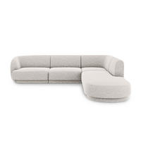 ECKSOFA rechts Miley aus Chenille-Stoff hellgrau 6 Sitzplätze - Hellgrau, Textil (248/255cm) - Micadoni