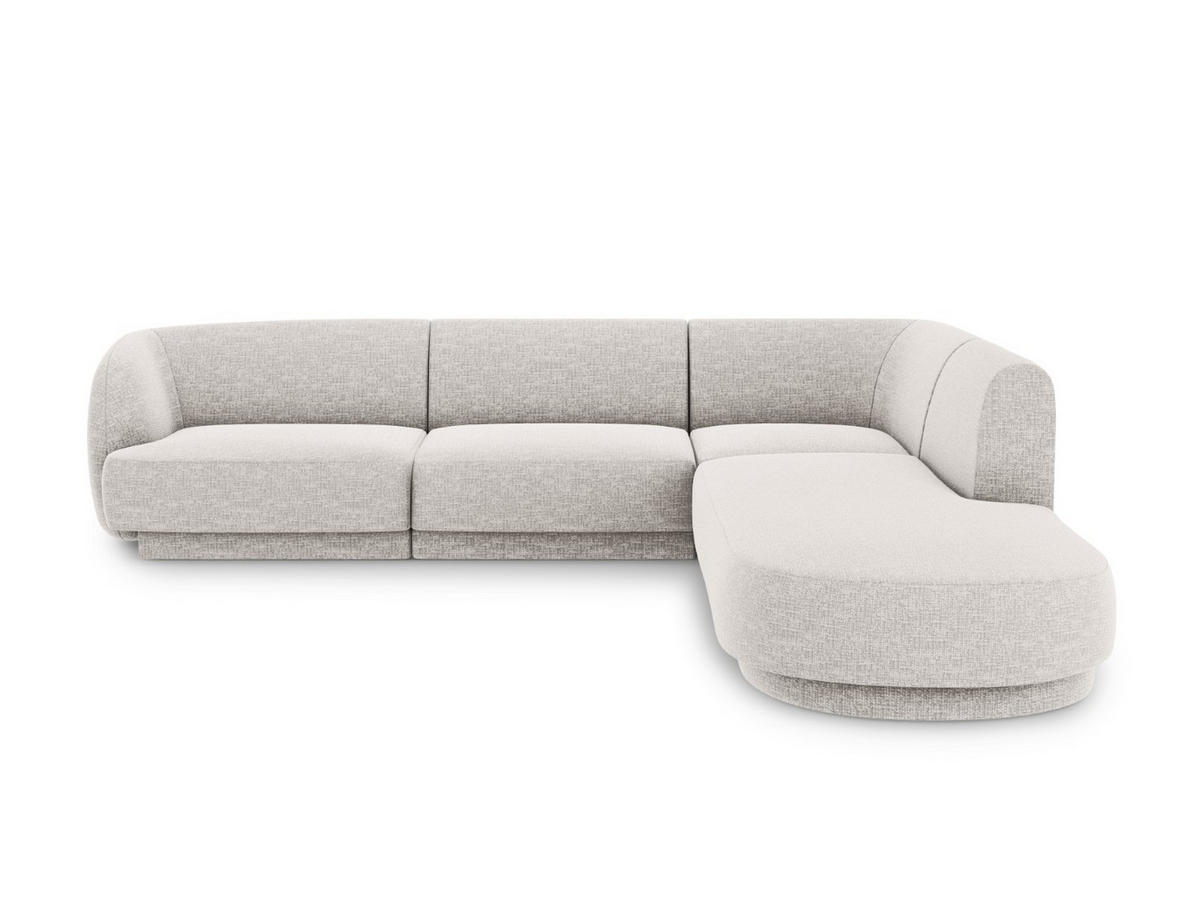 ECKSOFA rechts Miley aus Chenille-Stoff hellgrau 6 Sitzplätze - Hellgrau, Textil (248/255cm) - Micadoni