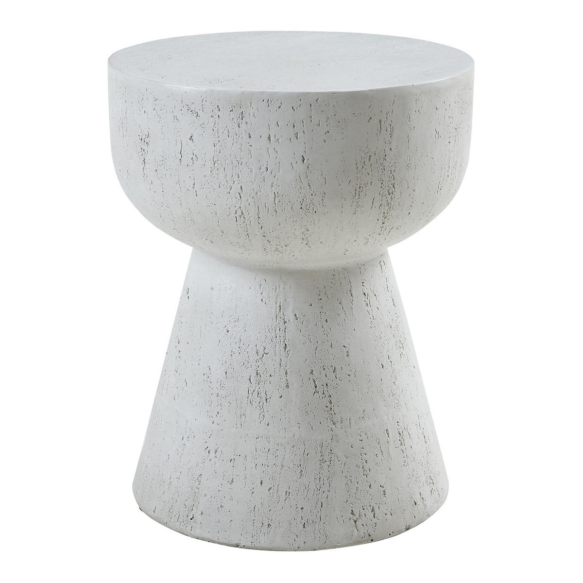 BEISTELLTISCH Oulvepijanse - Weiß, Stein (40/40/51cm) - [en.casa]