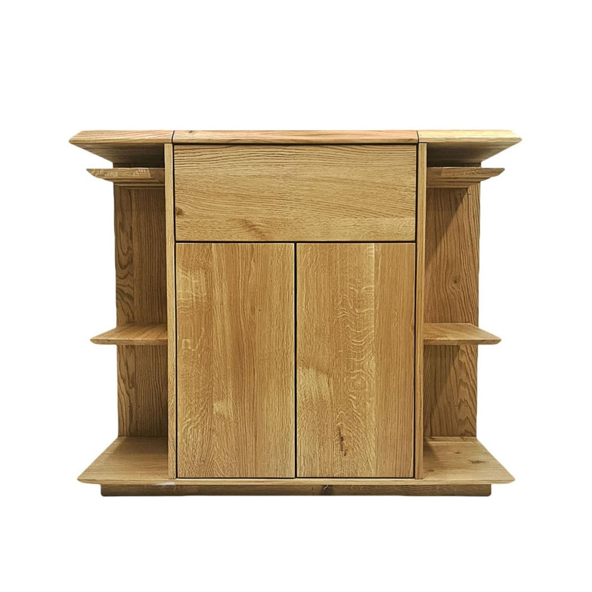 EICHENHOLZ-BAR für Alkoholgetränke und Gläser für das Esszimmer oder Wohnzimmer CARMEN I - Eichefarben, Holz (120/100/50cm) - Rawood Furniture