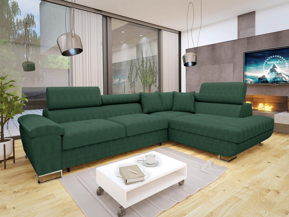 COLTAR Cotere Reiat, Dreapta - verde, material textil/lemn (202/270cm) - MIRJAN24