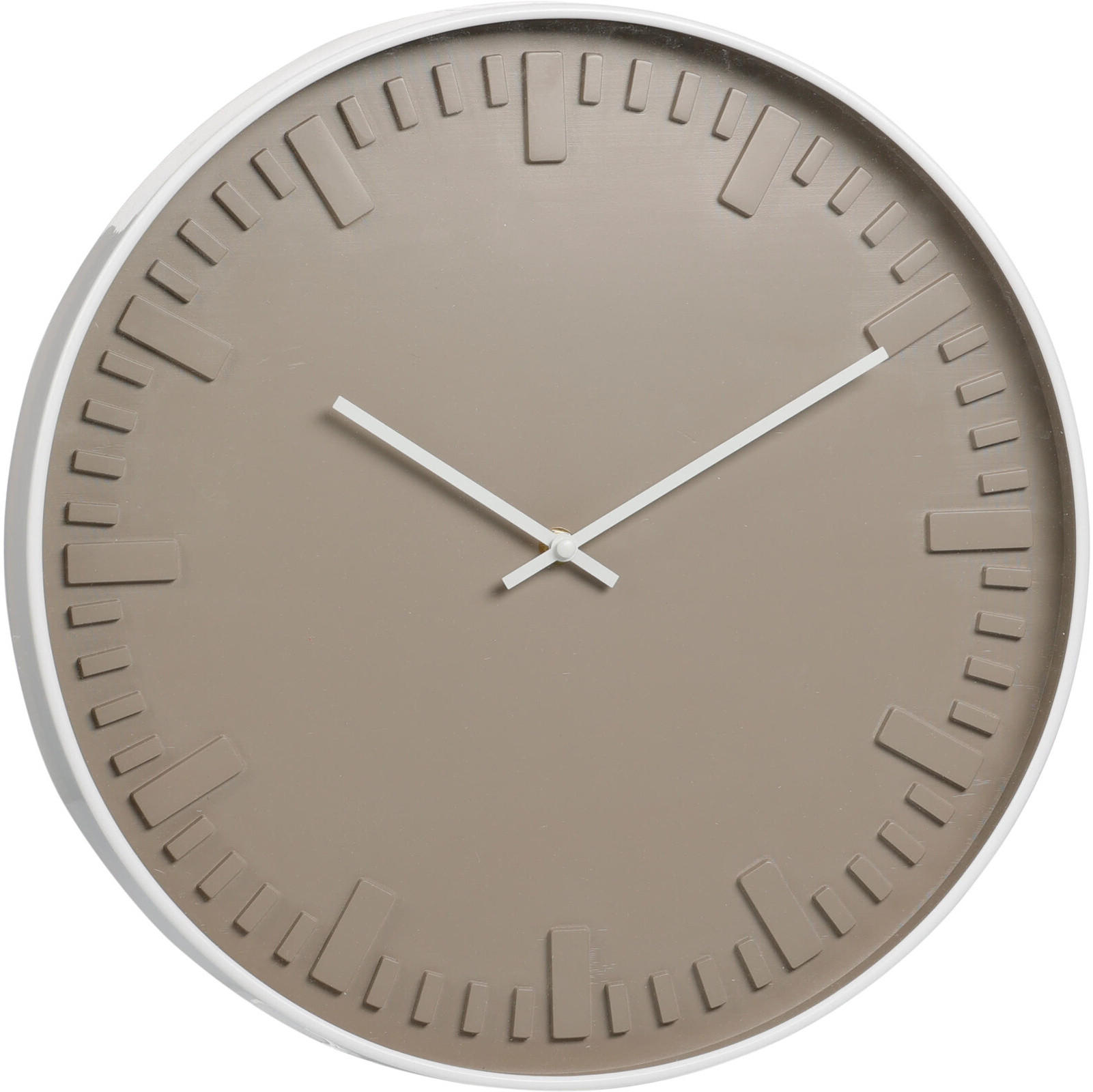 WANDUHR mit weißem Rahmen 40/40/4,5 cm - Grau, Kunststoff (40/4.5/40cm) - Home Styling Collection