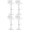 BARHOCKER 4er Set Kunststoff weiß - Weiß, Kunststoff/Metall (44/81/44cm) - CLP