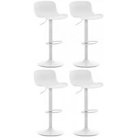 BARHOCKER 4er Set Kunststoff weiß - Weiß, Kunststoff/Metall (44/81/44cm) - CLP