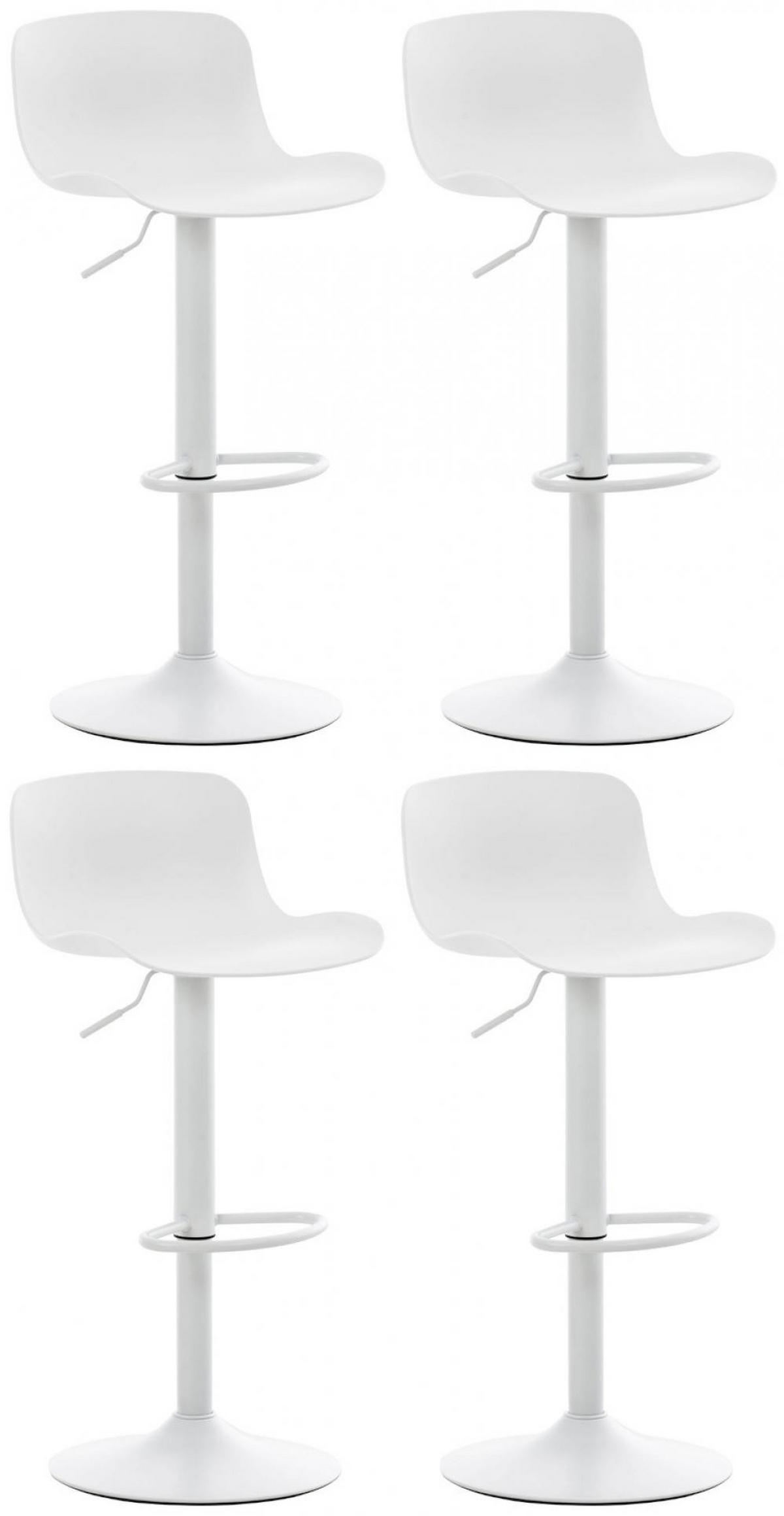 BARHOCKER 4er Set Kunststoff weiß - Weiß, Kunststoff/Metall (44/81/44cm) - CLP