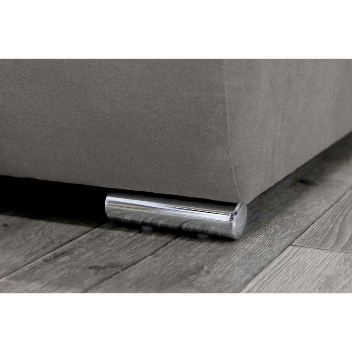 ECKSOFA Draco L cappuccino links - Chromfarben/Cappuccino, Textil/Metall (267/186cm) - Beautysofa