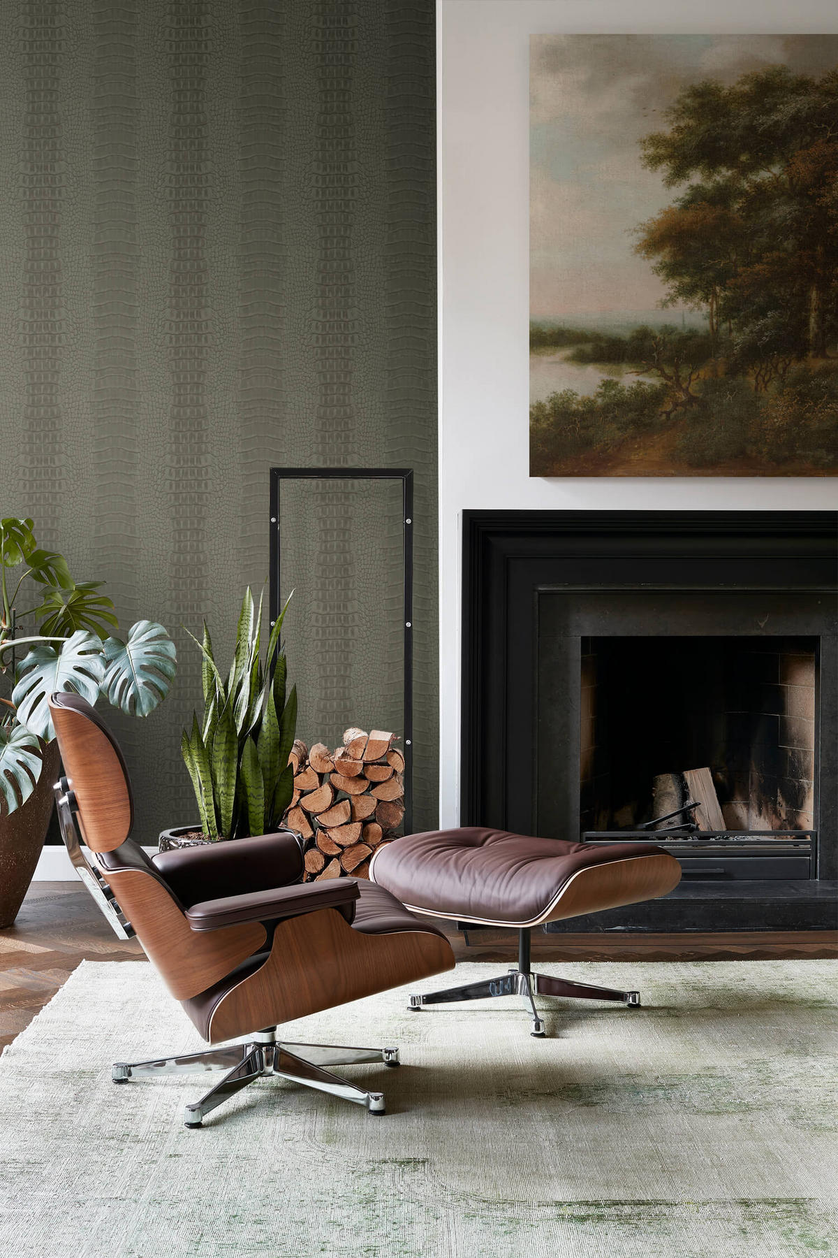 TAPETE Krokodil-Optik 53 cm x 10.05 m - Braun, Papier (53/1000cm) - Origin Wallcoverings