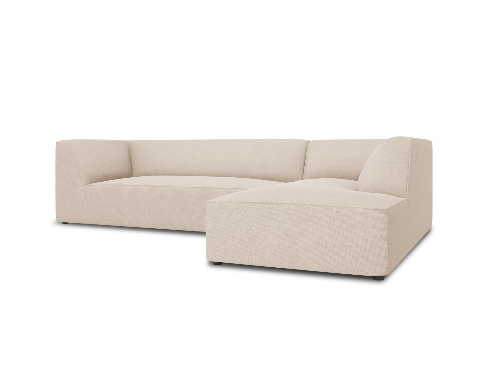 ECKSOFA rechts Ruby aus strukturiertem Stoff beige 4 Sitzplätze - Beige/Creme, Textil (180/273cm) - Micadoni