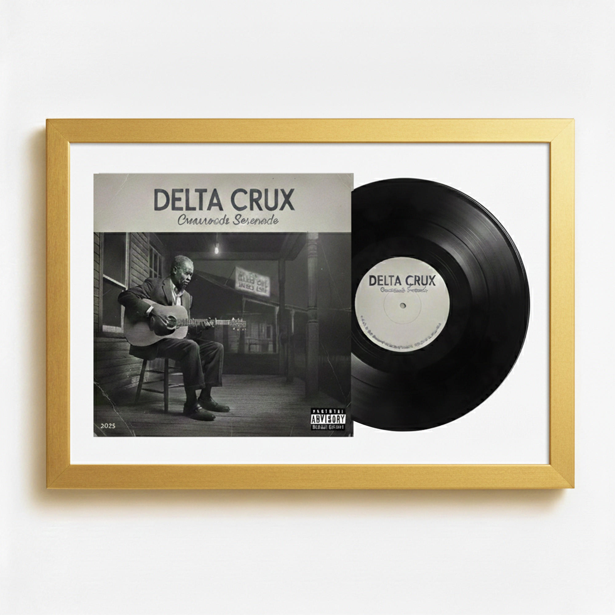 SCHALLPLATTEN RAHMEN 40/60 für Cover & Vinyl - Goldfarben, Holz (60/40cm) - K-Möbel