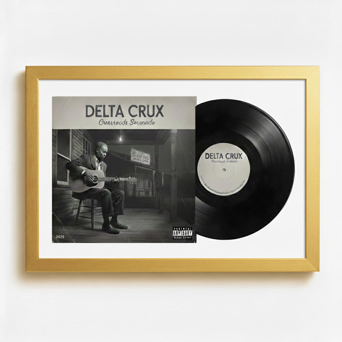 SCHALLPLATTEN RAHMEN 40/60 für Cover & Vinyl - Goldfarben, Holz (60/40cm) - K-Möbel