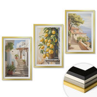 WANDBILDER 3er Set - 40x60 cm Goldrahmen - Lemon Streets Meerblick - Goldfarben, Kunststoff (40/60cm) - ArtPrintCave
