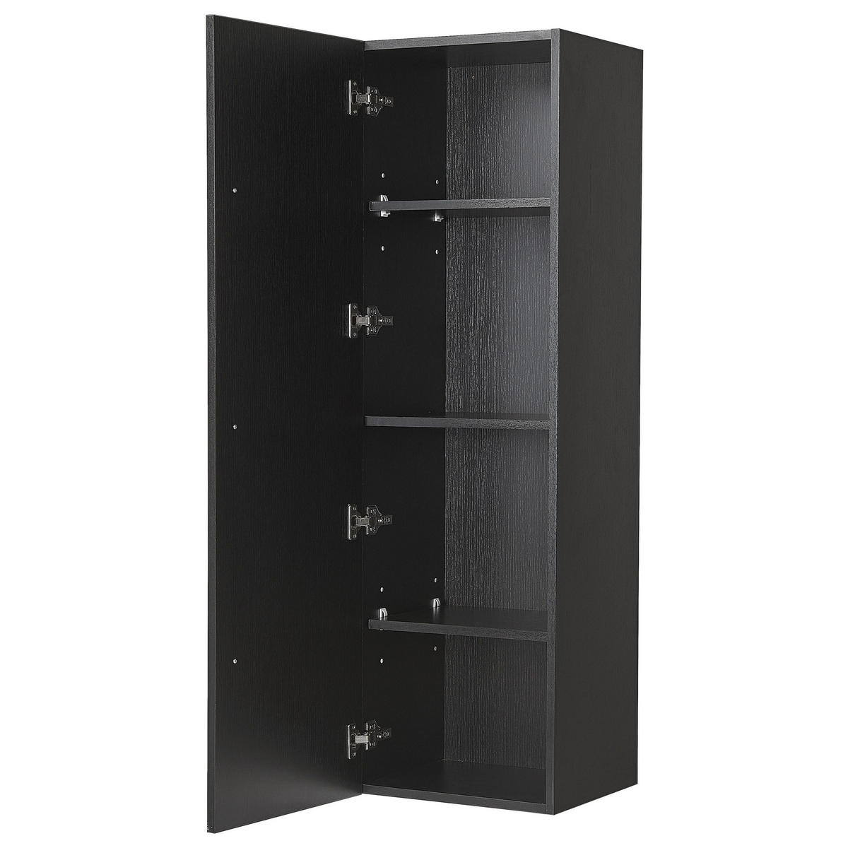 BAD HÄNGESCHRANK schwarz Mataro - Silberfarben/Schwarz, Holzwerkstoff (40/132/35cm) - Beliani