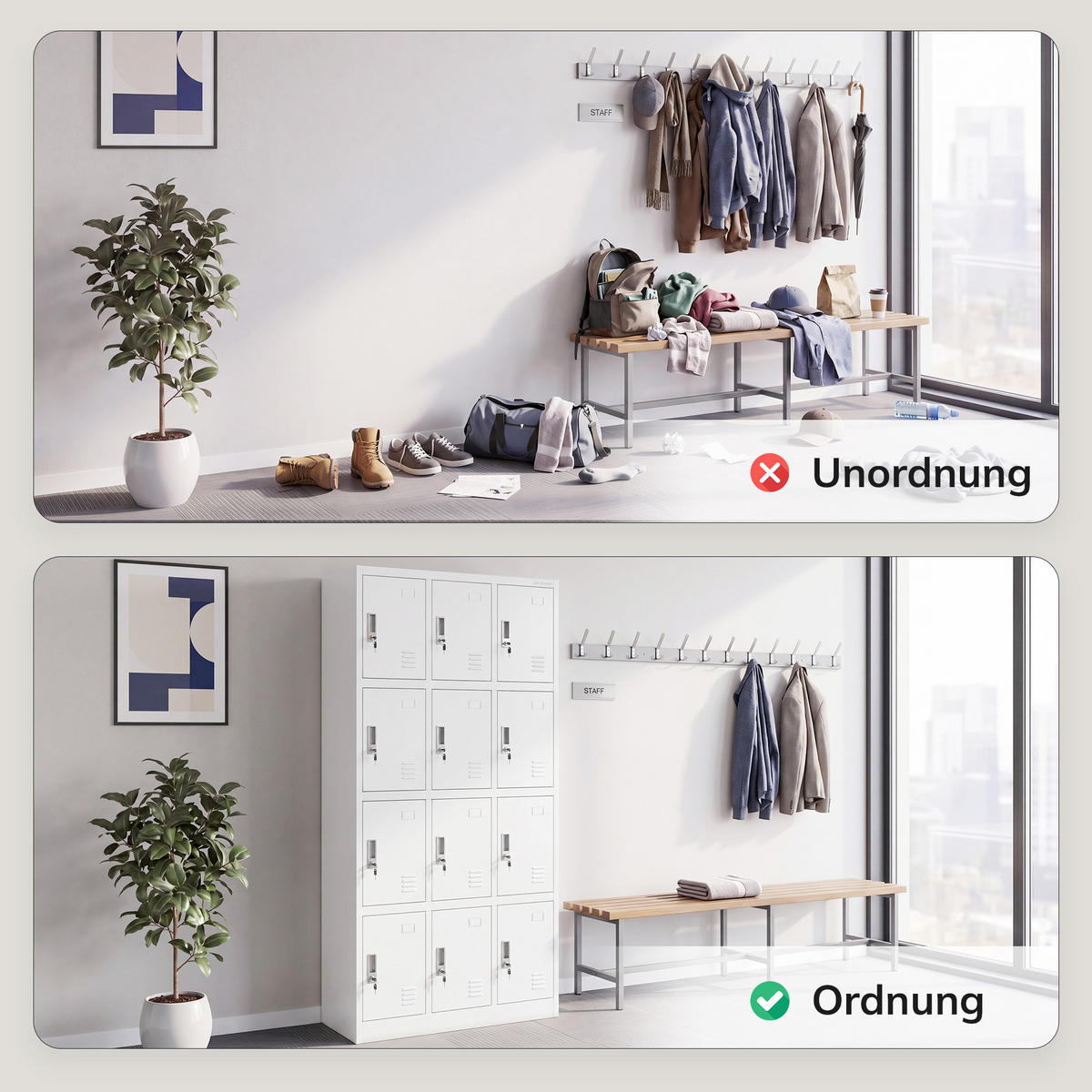 SCHLIESSFACHSCHRANK Marcin 90 x 185 x 40 cm - Weiß, Metall (90/185/40cm) - Jan Nowak