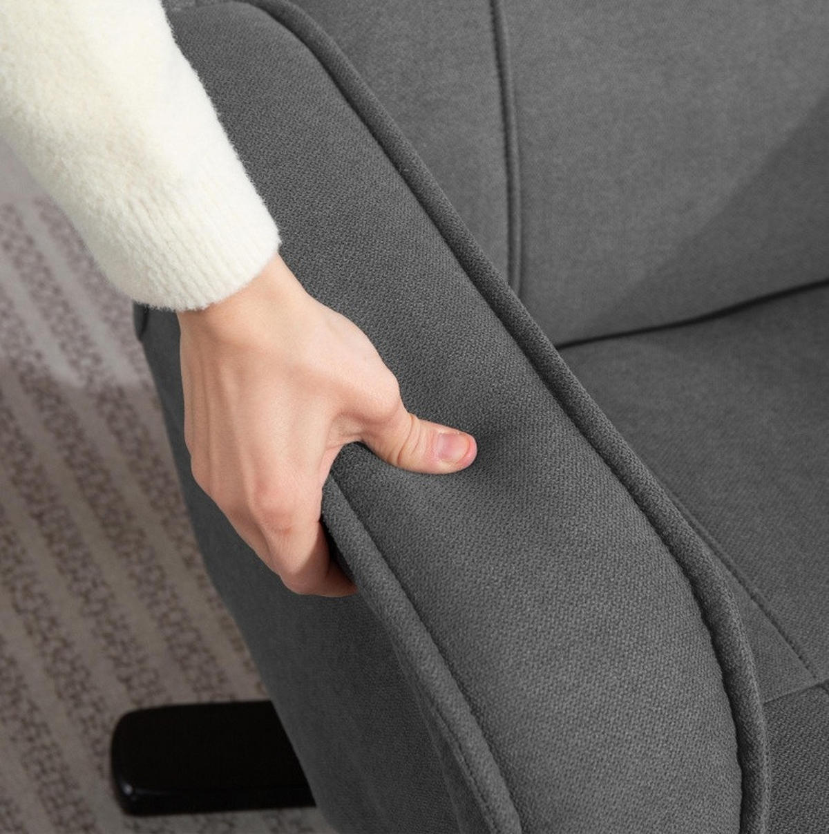 RELAXSESSEL 67/96/87 cm Dunkelgrau aus Polyester mit Liegefunktion - Dunkelgrau, Textil (67/96/87cm) - OKMYHOME