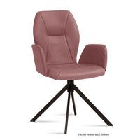 ARMLEHNSTUHL (2er-Set) Davita 58x92x60 Schwarz/Rosewood - Dunkelrosa/Schwarz, Kunststoff (60/92/58cm) - 58aufmkessel