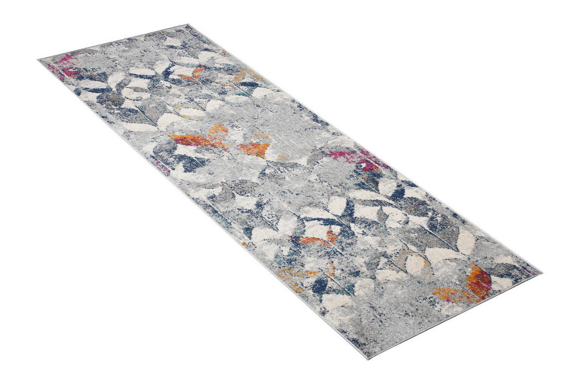 TEPPICHLÄUFER LAZUR Grau Weiß 70/200 cm - Grau, Textil (70/200cm) - Tapiso