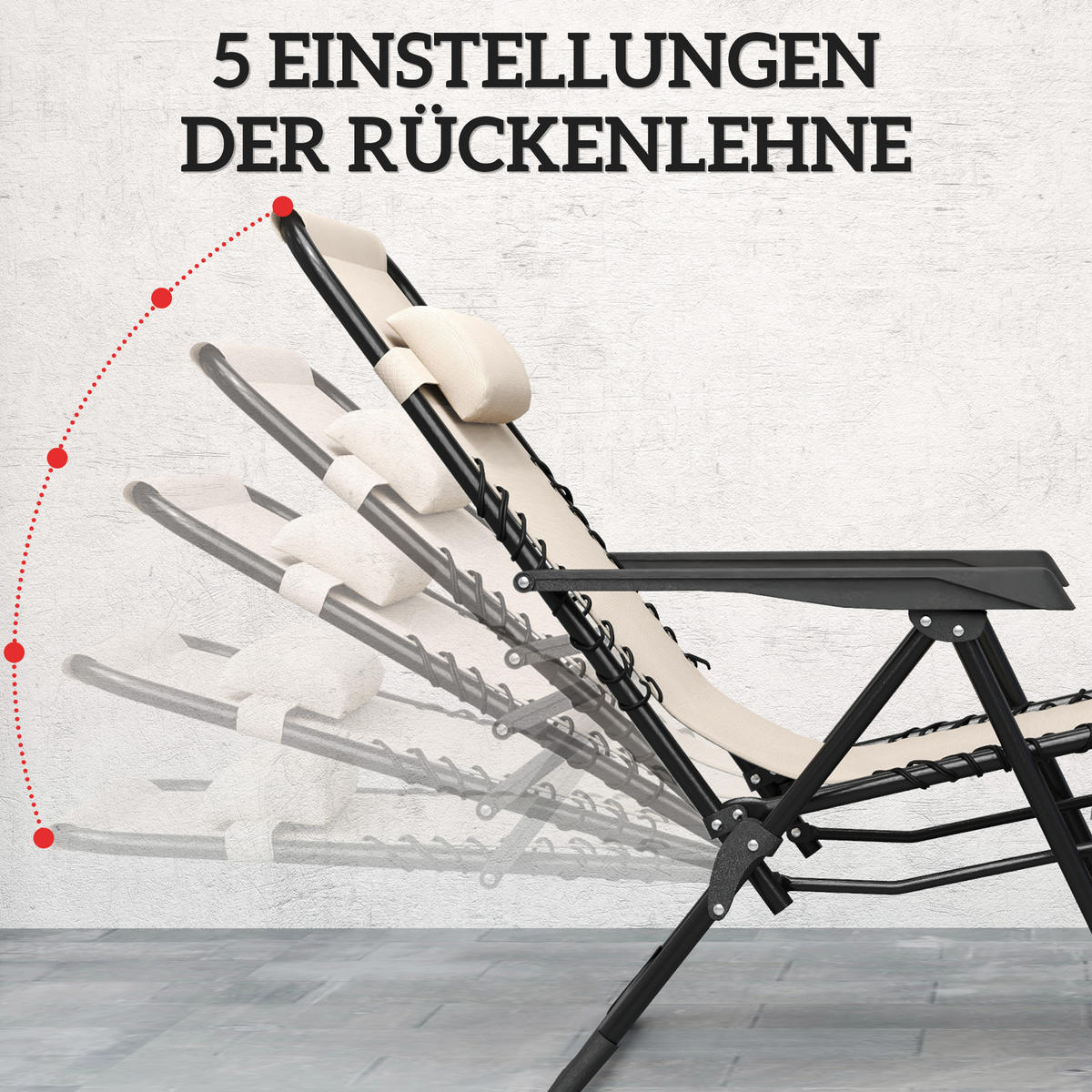 GARTENSTUHL-SET 3 TLG. mit Tisch Beige 90/56/110 cm - Beige, Metall (65/110/90cm) - Outsunny