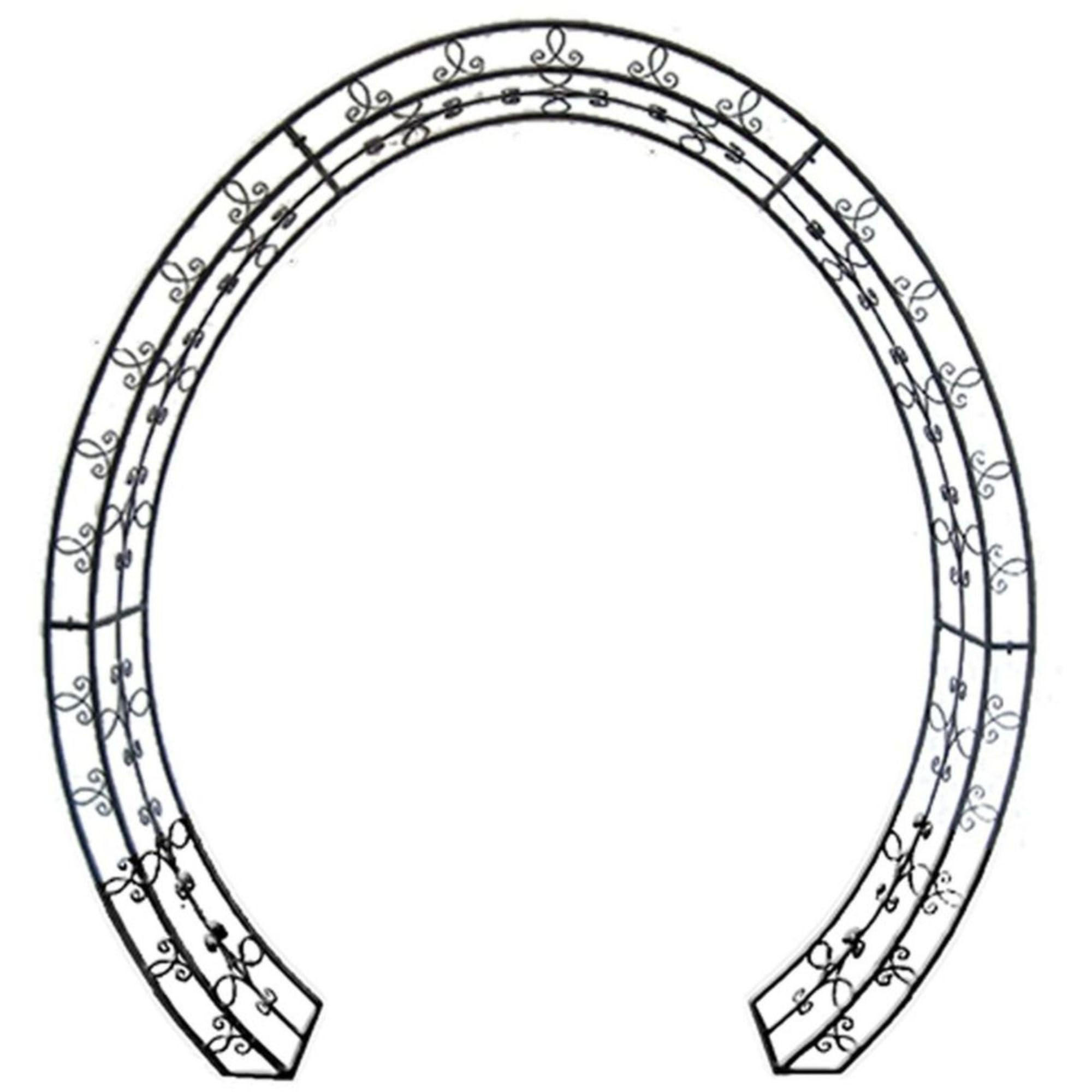 ROSENBOGEN Milan oval Schwarz Stahl Gartenbogen Rankhilfe - Schwarz, Metall (200/220/38cm) - DELUKE