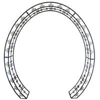 ROSENBOGEN Milan oval Schwarz Stahl Gartenbogen Rankhilfe - Schwarz, Metall (200/220/38cm) - DELUKE