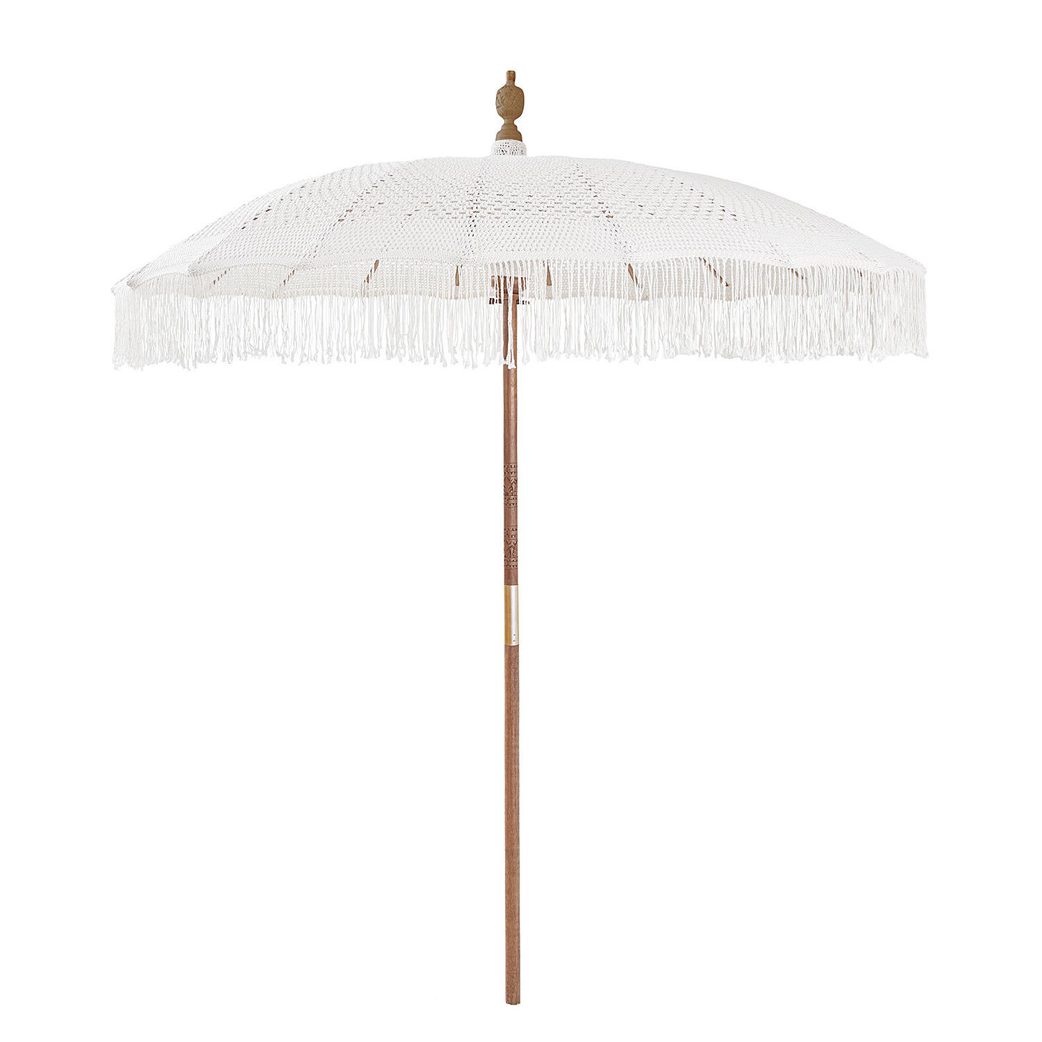 SONNENSCHIRM Macramè - Braun, Holz/Textil (180/180cm) - Butlers