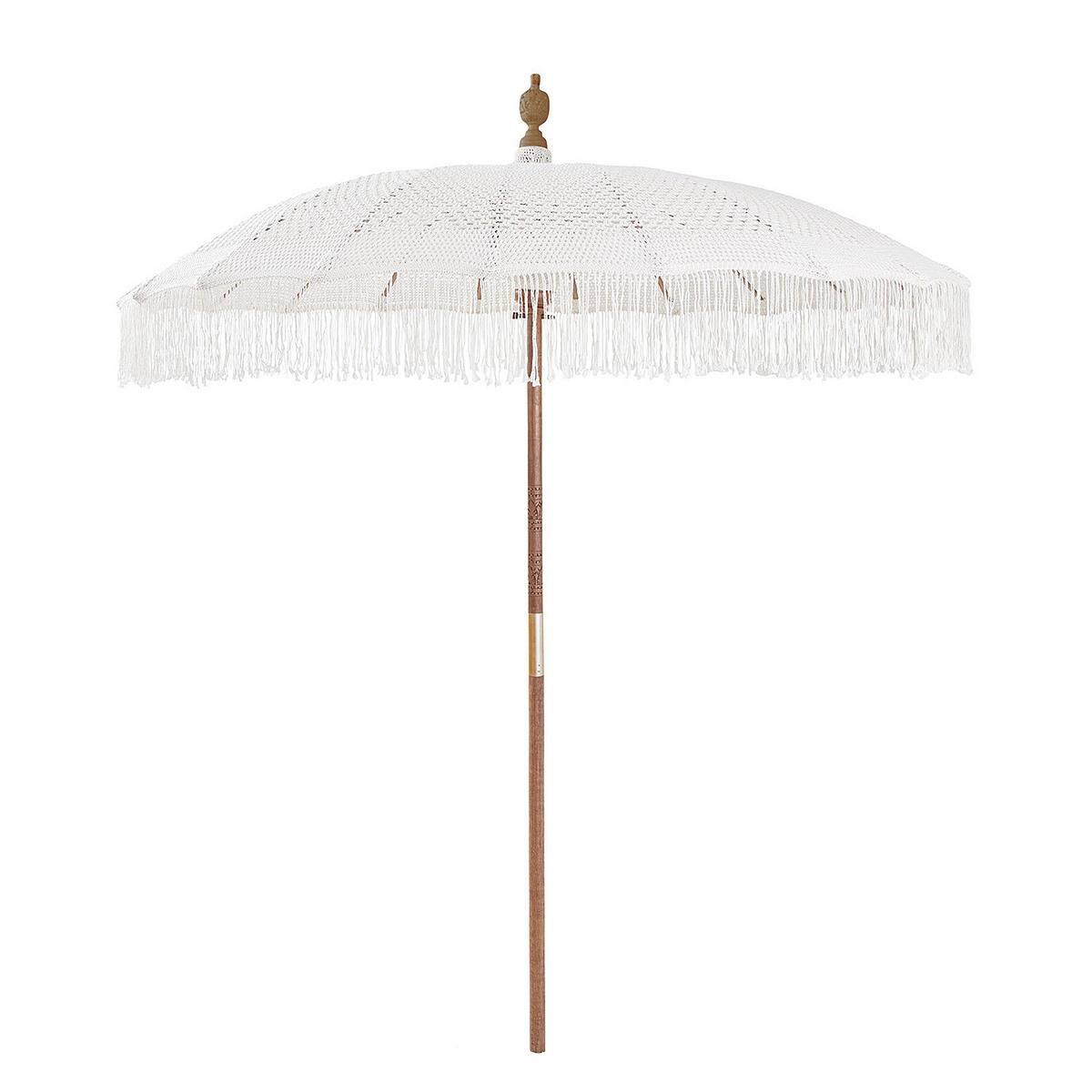 SONNENSCHIRM Macramè - Braun, Holz/Textil (180/180cm) - Butlers