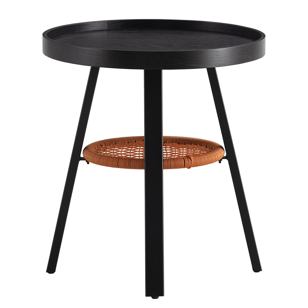BEISTELLTISCH - Holzwerkstoff / Kunststoff / Metall - Eichefarben, Holzwerkstoff/Kunststoff (50/50/55cm) - home24
