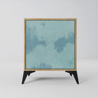 SIDEBOARD SKY WASH, Eichefarben, 57,5x42x70,5 cm, Schwarze Metall-Sternfüße - Eichefarben/Multicolor, Holzwerkstoff/Metall (57.5/70.5/42cm) - SpaceRebels