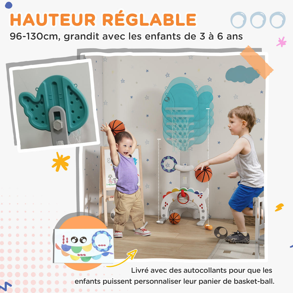 BASKETBALLKORB DE-18391 Blau/Grau - Multicolor, Kunststoff (46/51cm) - ComfortXL