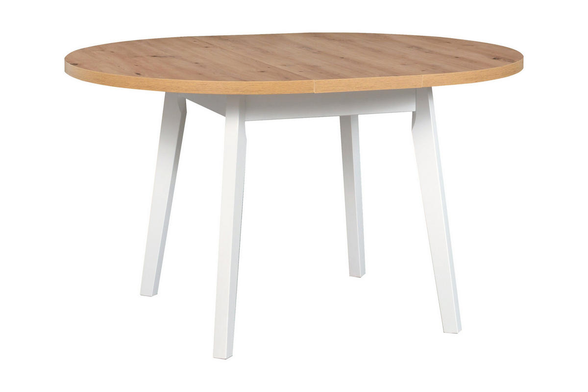 ESSTISCH Oslo 3 L - Weiß/Eiche Artisan, Holz (100/100/75cm) - Leaf Design
