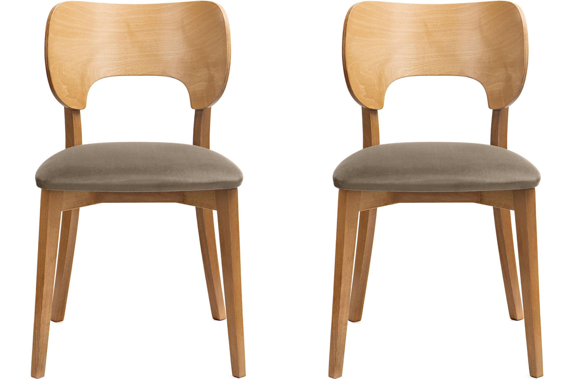 ESSZIMMERSTÜHLE LYCO (2er-Set), beige / Eiche hell - Eichefarben/Beige, Holz/Buchenholz (47/81/45cm) - KONSIMO®