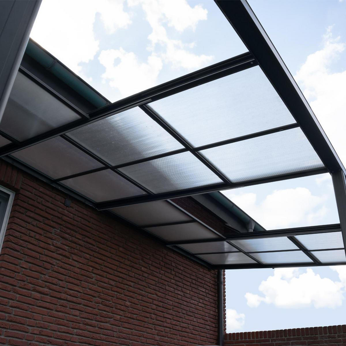 TERRASSENÜBERDACHUNG SOLIS DELUXE - Farbe: Grau, Größe: 390 x 295 x 233 / 272 cm - Anthrazit, Kunststoff (390/272/295cm) - Home Deluxe